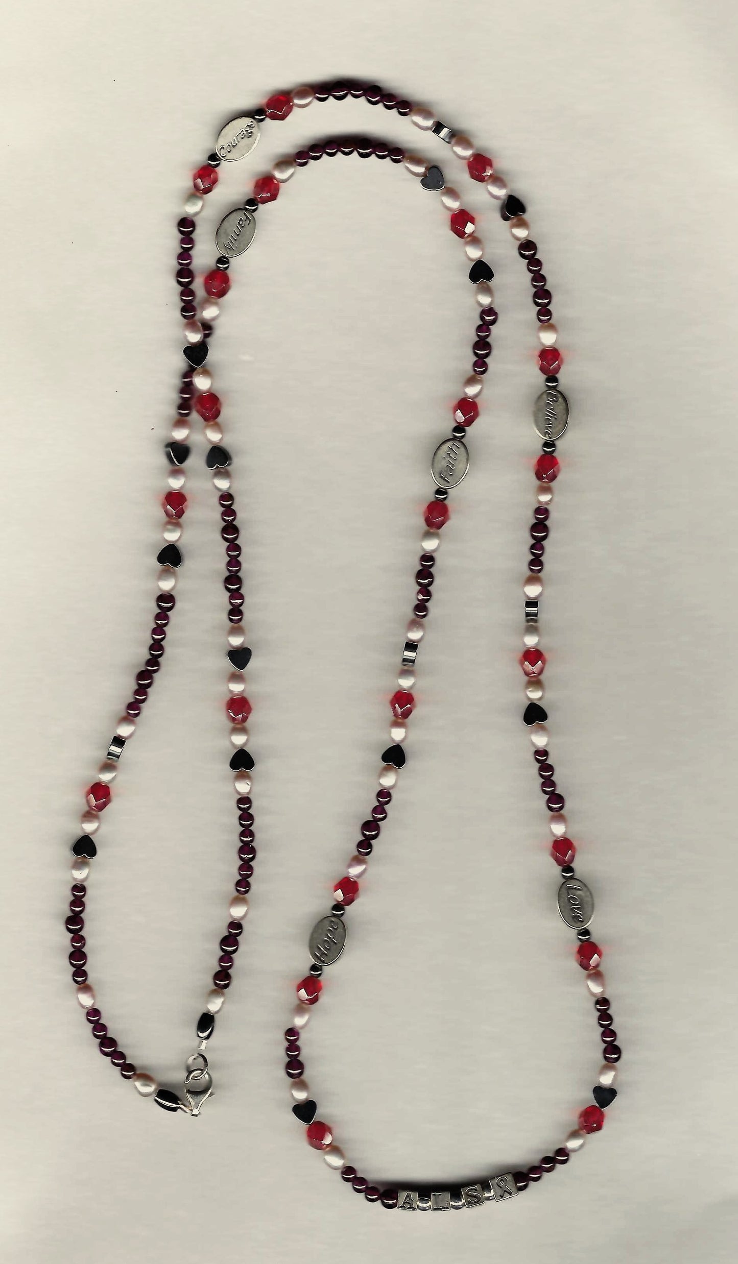 ALS Awareness C.A.R.E. Bead Necklace (C2)