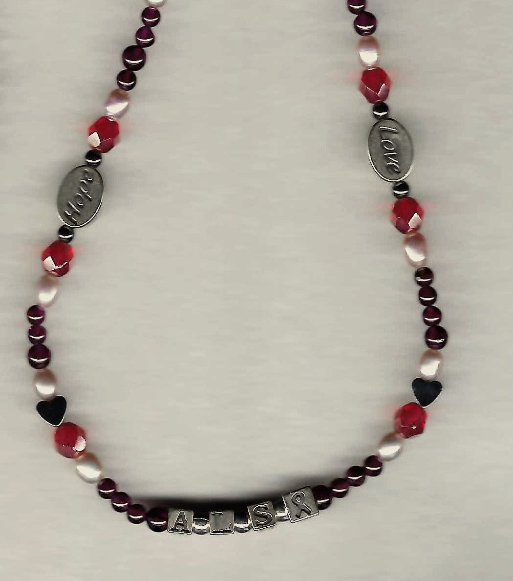 ALS Awareness C.A.R.E. Bead Necklace (C2)