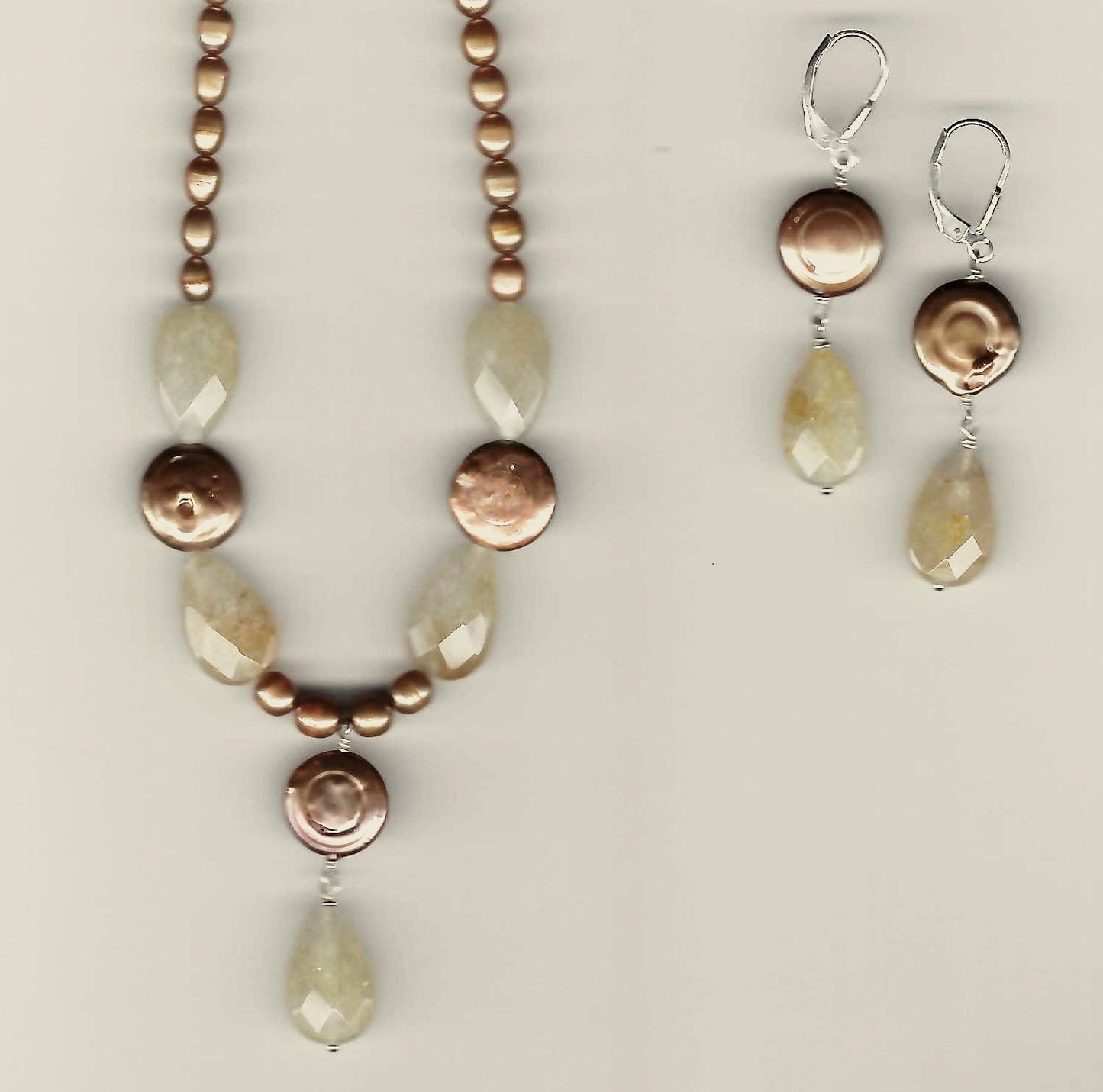 Citrine & Pearls Set (N20)