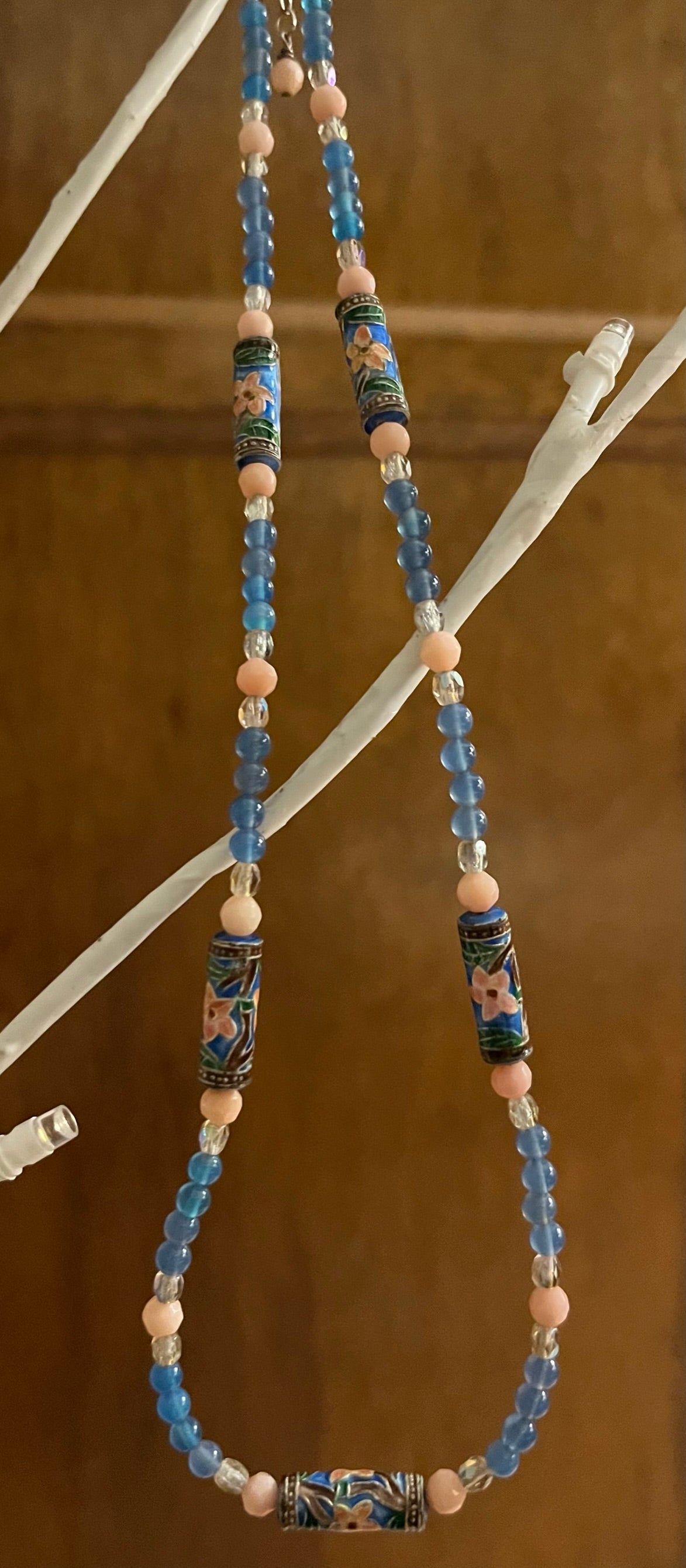 Cloisonne Beads with Blue Onyx (N14)