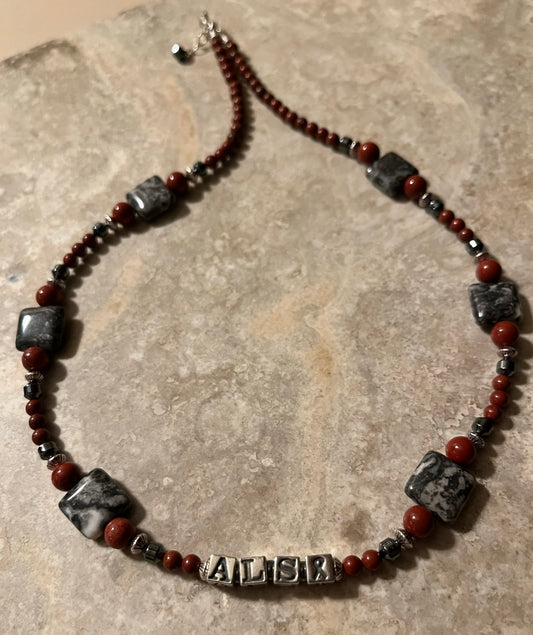 ALS Awareness Necklace in Red Jasper (N12)