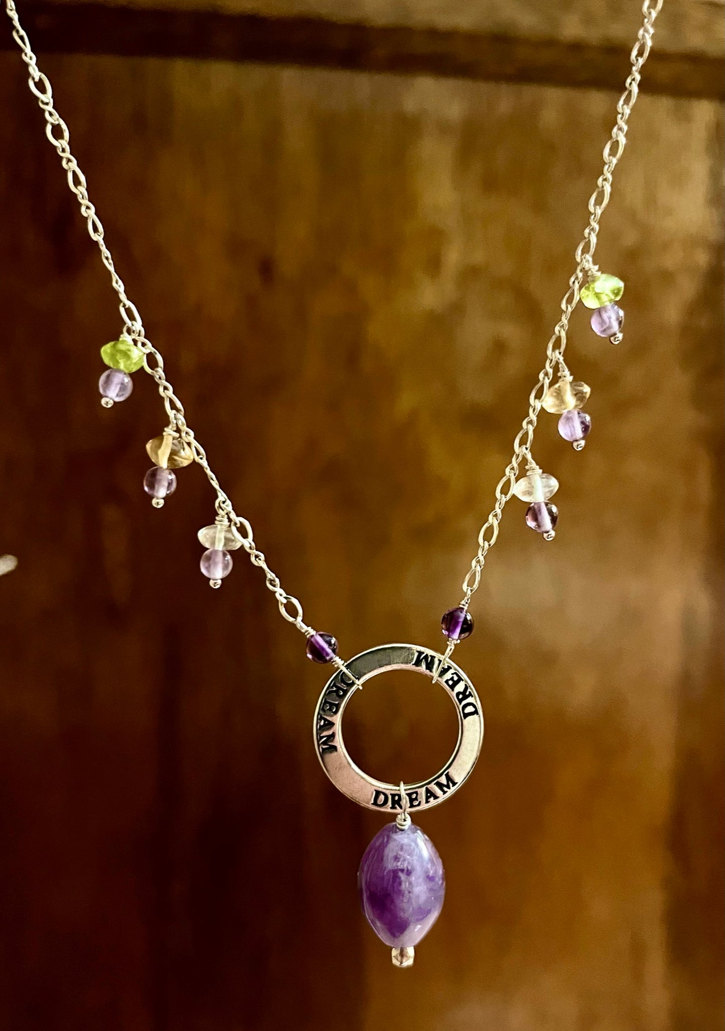Dream Circle of Affirmation with Amethyst Pendant (N33)
