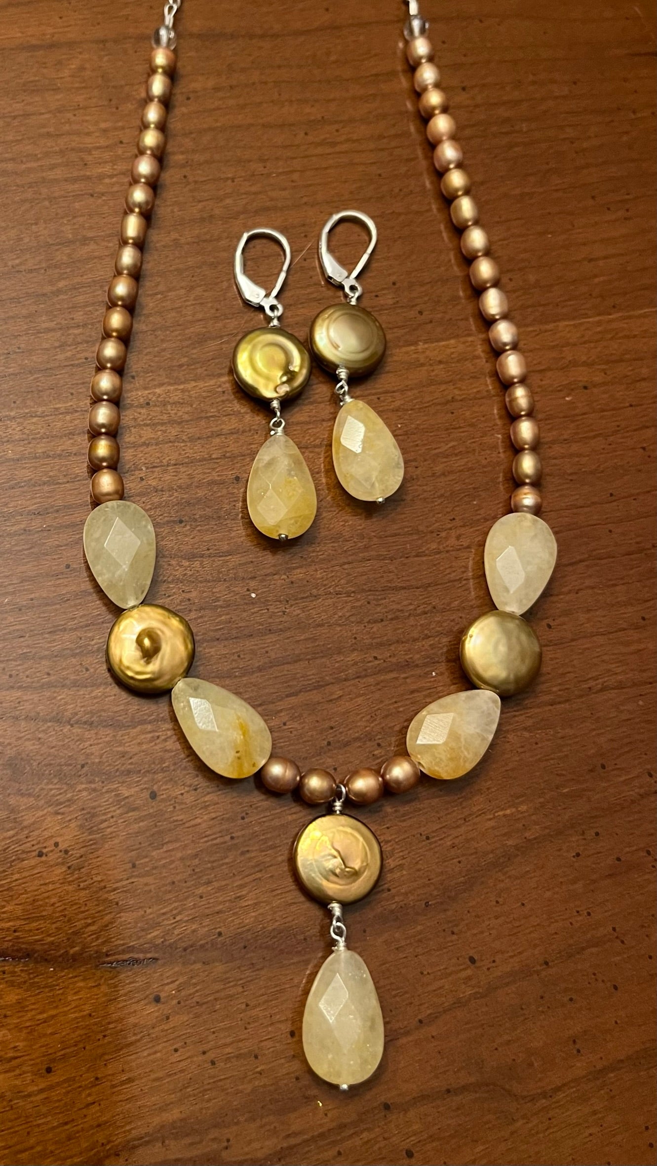 Citrine & Pearls Set (N20)