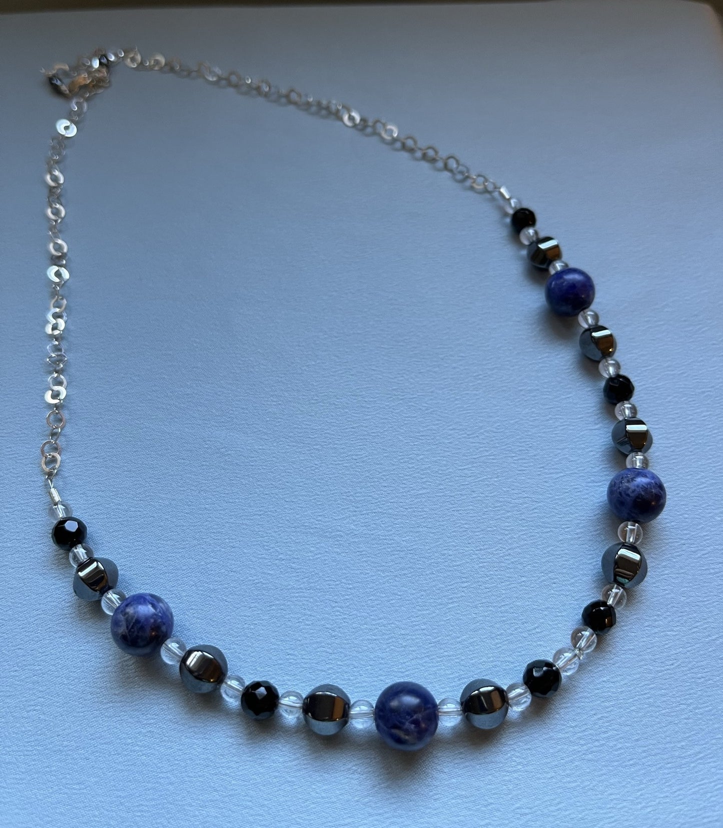 Sodalite, Hematite and Black Onyx Necklace (N23)