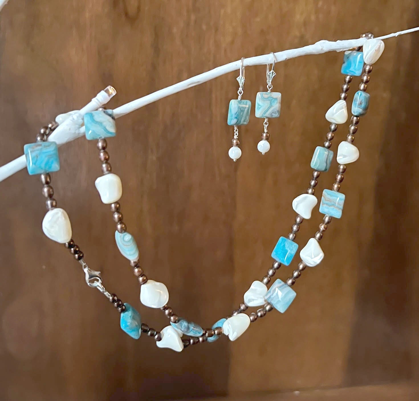 Crazy Lace Agate top Necklace Set