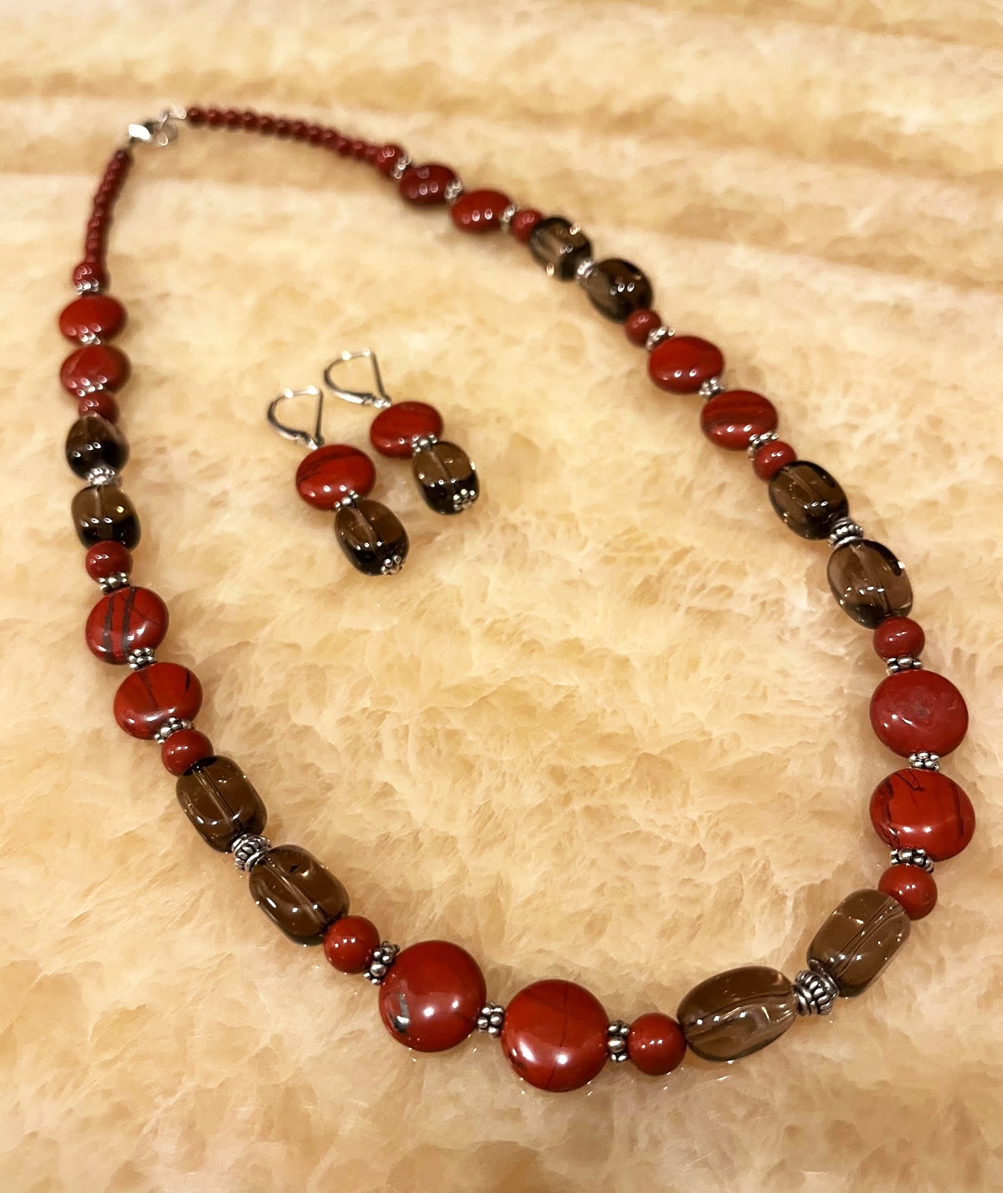 Smokey Quartz & Red Jasper Set (N8)