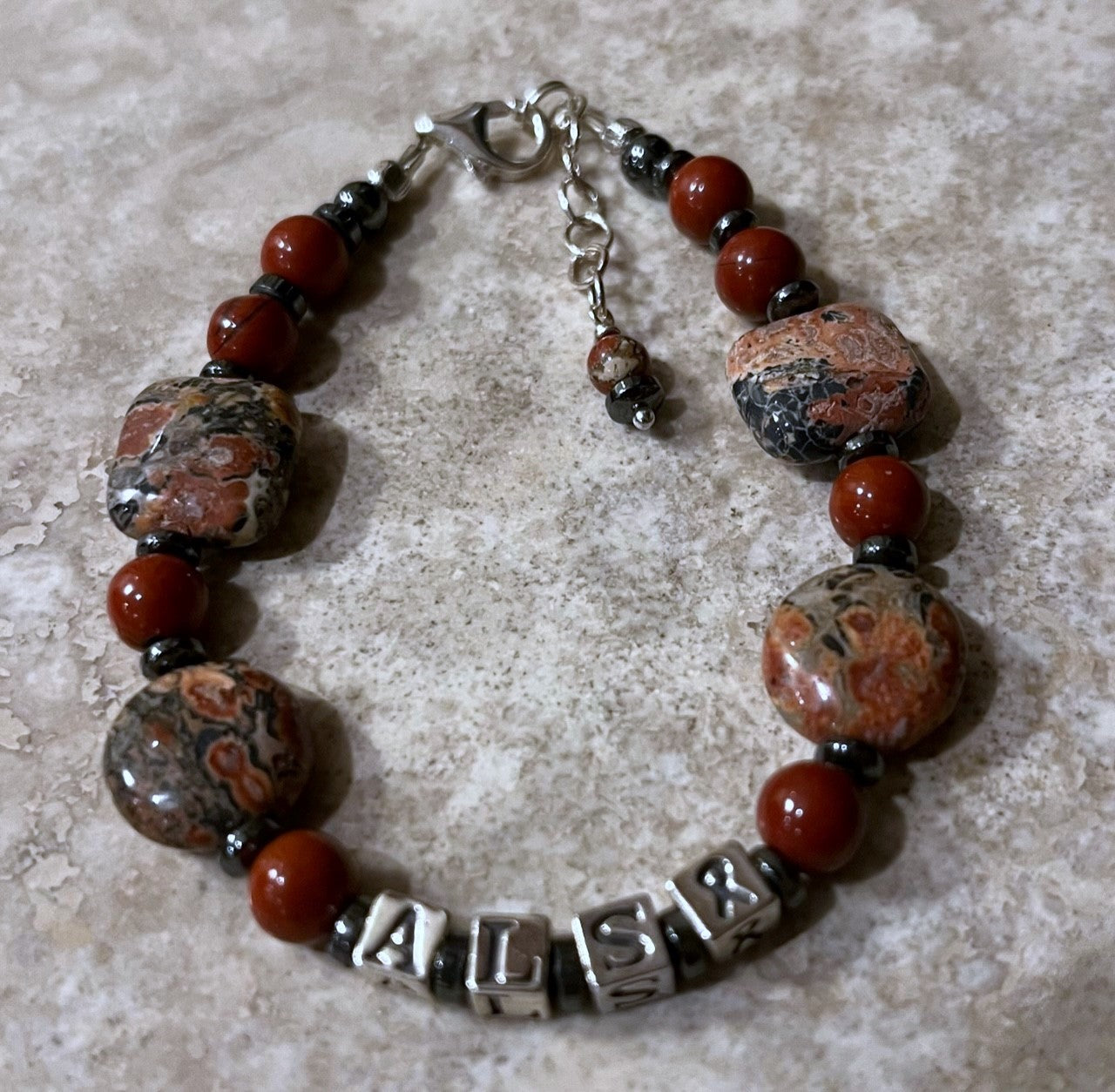 ALS Awareness Bracelet with Jasper (B9)